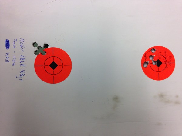 7mm 180gr Berger Hybrid and 168gr ABLR at 100m after fix of suppressor