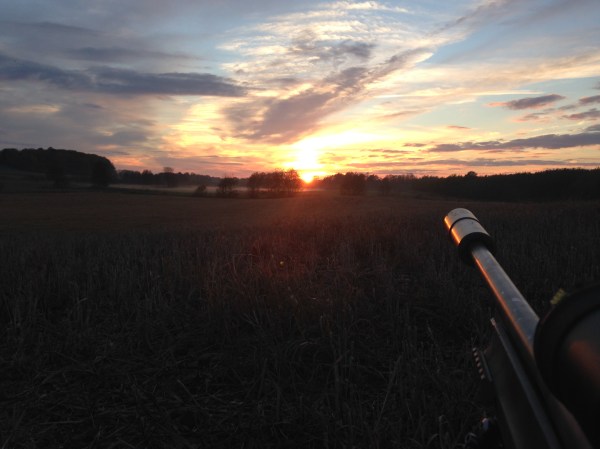 Solen går ner och ger ett vackert avslut på dagen. 