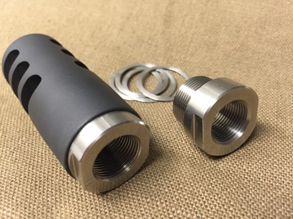 Gängadapter till rekylbroms och ljuddämpare